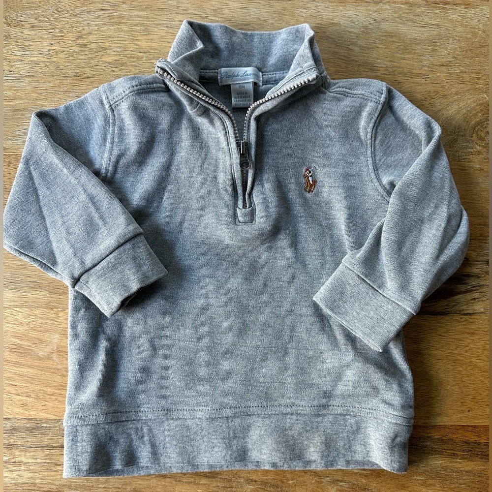 Ralph Lauren - 1/4 zip pullover in gray, size 18 months